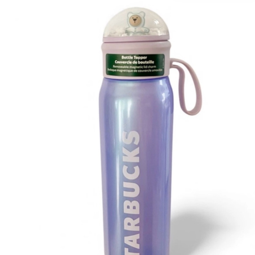 Starbucks 2025 Holiday Bear snow globe water bottle w/magnet lid